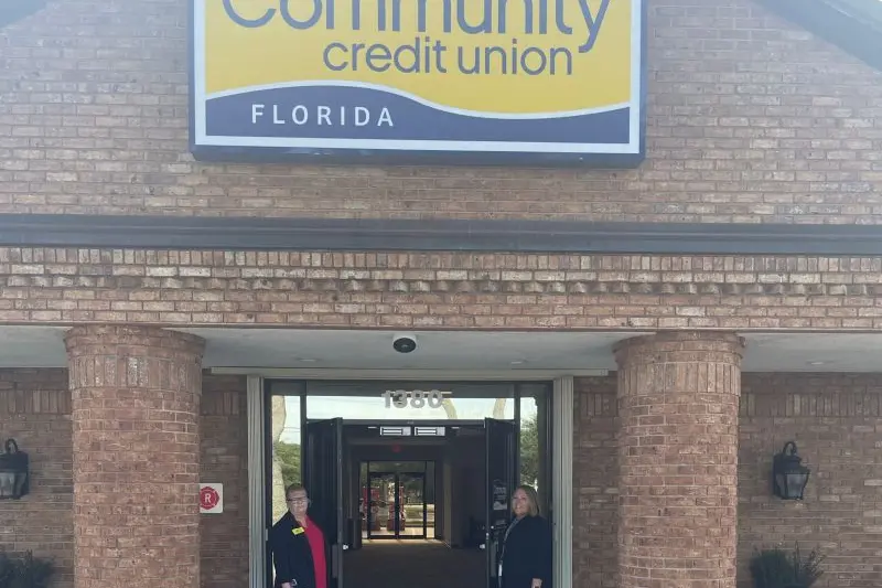 Entrance to Community Credit Union of Florida's new Merritt Island branch